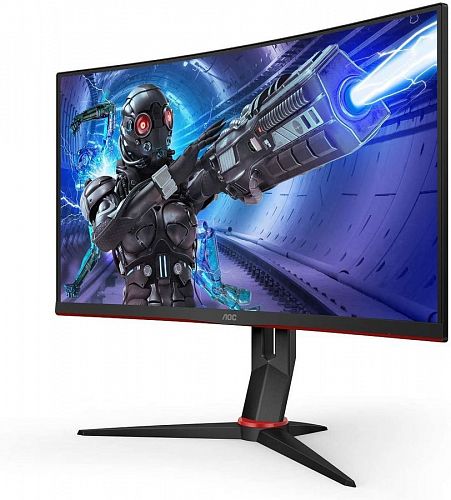 Монитор AOC C27G2ZU 27 C27G2ZU Black-Red (VA, изогнутый, 1920x1080, 240Hz, 0.5 ms, 178°/178°, 300 cd/m, 80M:1, +2xHDMI 2.0, +DisplayPort 1.2, +4xUSB 3.2, +MM, +регулировка по высоте, FreeSync)