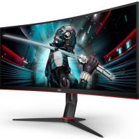 Монитор AOC CU34G2X 34 CU34G2X Black-Red (VA, изогнутый, 3440x1440, 144Hz, 1 ms, 178°/178°, 300 cd/m, 80M:1, +2xHDMI 2.0, +DisplayPort 1.2, +4xUSB 3.0, +регулировка по высоте, AMD FreeSync™)