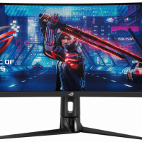 Монитор ASUS 23,8 XG43VQ black (VA изогнутый 3840x1200, ProGaming, 1ms, 450cd/m2, 178°/178°, 3000:1, HDMI*2, DP, USB-Hub, 120Hz, HDR, колонки, FreeSync, Tilt, Swivel, HAS, VESA, Black)