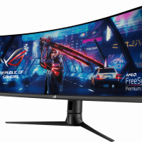 Монитор ASUS 23,8 XG43VQ black (VA изогнутый 3840x1200, ProGaming, 1ms, 450cd/m2, 178°/178°, 3000:1, HDMI*2, DP, USB-Hub, 120Hz, HDR, колонки, FreeSync, Tilt, Swivel, HAS, VESA, Black)