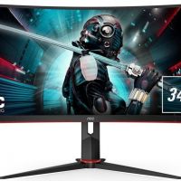 Монитор AOC CU34G2/BK 27 Gaming CU34G2 Curved 1500R 3440x1440@100Hz VA LED 21:9 1ms 2*HDMI DP 4*USB3.0 80M:1 178/178 300cd HAS Tilt Swivel Black-Red