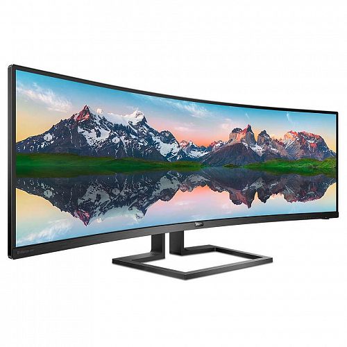 Монитор Philips 498P9/00 49 498P9 Black (VA, изогнутый, 5120x1440, 5 ms, 178°/178°, 450 cd/m, 80M:1, +2xHDMI 2.0, +DisplayPort 1.4, +6xUSB 3.2, +MM, +регулировка по высоте)