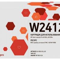 Лазерный картридж EasyPrint W2412A для принтеров HP Color LaserJet Pro M182n, M183fw, черный 850 страниц