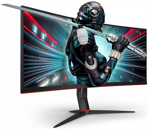 Монитор AOC CU34G2/BK 27 Gaming CU34G2 Curved 1500R 3440x1440@100Hz VA LED 21:9 1ms 2*HDMI DP 4*USB3.0 80M:1 178/178 300cd HAS Tilt Swivel Black-Red