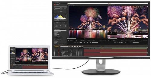 Монитор 32 PHILIPS 328P6AUBREB/00 Black с поворотом экрана (IPS, LED, 2560x1440, 4 ms, 178°/178°, 450 cd/m, 50M:1, +HDMI, +DisplayPort, +USB-Type C, +RJ45, +MM)