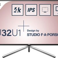 Монитор AOC U32U1 32 U32U1 Black-Silver PORSCHE design с поворотом экрана (4K, IPS, 3840x2160, HDR600, 5 ms, 178°/178°, 50M:1, +HDMI 1.4, +HDMI 2.0, +DisplayPort 1.2, +3xUSB 3.1, +USB-Type C 3.1,