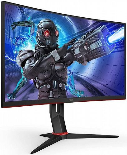 Монитор AOC C27G2ZU 27 C27G2ZU Black-Red (VA, изогнутый, 1920x1080, 240Hz, 0.5 ms, 178°/178°, 300 cd/m, 80M:1, +2xHDMI 2.0, +DisplayPort 1.2, +4xUSB 3.2, +MM, +регулировка по высоте, FreeSync)