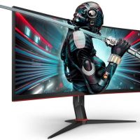 Монитор AOC CU34G2X 34 CU34G2X Black-Red (VA, изогнутый, 3440x1440, 144Hz, 1 ms, 178°/178°, 300 cd/m, 80M:1, +2xHDMI 2.0, +DisplayPort 1.2, +4xUSB 3.0, +регулировка по высоте, AMD FreeSync™)
