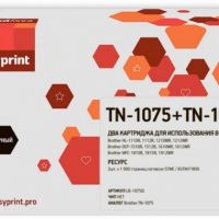 Комплект лазерных картриджей EasyPrint TN-1075 для принтеров Brother HL 1110R, 1112R, 1210WR, 1212WR, DCP 1510R, 1512R, 1610WR, 1612WR; MFC 1810R, 1815R, 1912WR, черный 1000 страниц