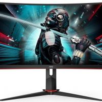 Монитор AOC CU34G2X 34 CU34G2X Black-Red (VA, изогнутый, 3440x1440, 144Hz, 1 ms, 178°/178°, 300 cd/m, 80M:1, +2xHDMI 2.0, +DisplayPort 1.2, +4xUSB 3.0, +регулировка по высоте, AMD FreeSync™)