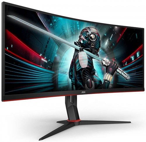 Монитор AOC CU34G2/BK 27 Gaming CU34G2 Curved 1500R 3440x1440@100Hz VA LED 21:9 1ms 2*HDMI DP 4*USB3.0 80M:1 178/178 300cd HAS Tilt Swivel Black-Red