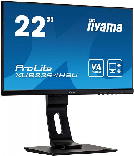 Монитор IIYAMA 21.5 ProLite XUB2294HSU-B1 черный VA LED 4ms 16:9 HDMI M/M матовая HAS Pivot 1000:1 250cd 178гр/178гр 1920x1080 D-Sub DisplayPort FHD USB 4.7кг